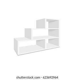Empty showcase. Illustration isolated on white background. Graphic concept for your design.