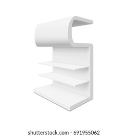 Empty showcase. Illustration isolated on white background. Graphic concept for your design
