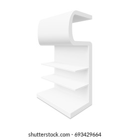Empty showcase. Illustration isolated on white background. Graphic concept for your design