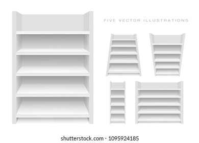 Empty showcases. Illustrations isolated on white background. Graphic concept for your design