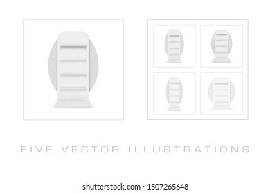 Empty showcases. Illustrations isolated on white background. Graphic concept for your design