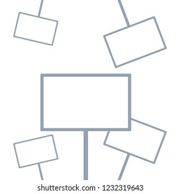 Empty sign. Blank activist protest poster. Agitation sign