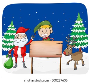 Empty sign with christmas background