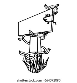 Empty signpost isolated