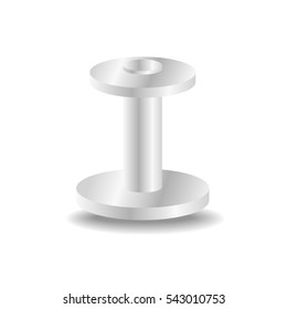 is empty silver coil on white background Vector illustration