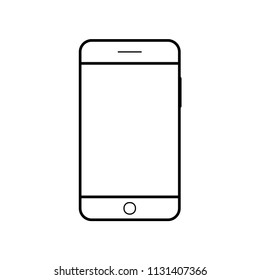 Empty smartphone icon. Cell phone symbol. Mobile gadget, PDA template