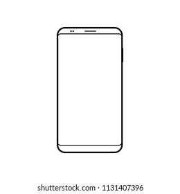 Empty smartphone icon. Cell phone symbol. Mobile gadget, PDA template