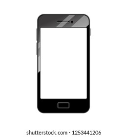 Empty smartphone mock-up in realistic style isolated on white. 