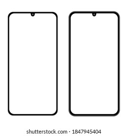 Empty smartphone template. Vector illustration of mobile phone. 