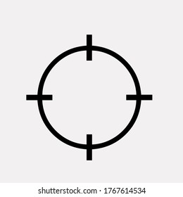 empty sniper target, focus, center black, simple vector icon.