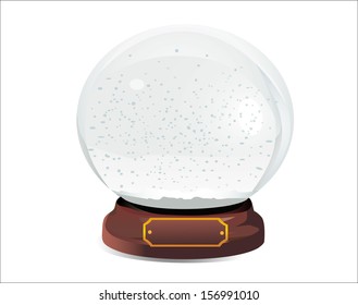 empty snow dome over white background