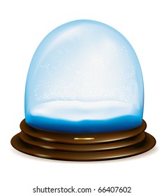 Empty snow dome over white background. Vector-illustration