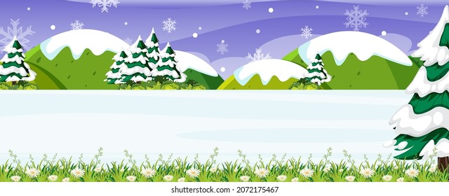 Ilustración de escenas de nevadas vacías