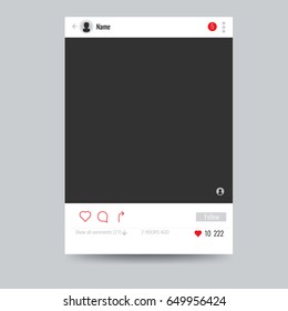 Empty Social network photo frame to use in your design. Illustrated vector