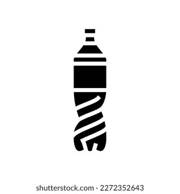 empty soda plastic bottle glyph icon vector. empty soda plastic bottle sign. isolated symbol illustration