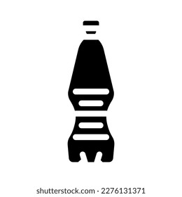 vector de icono de glifo de botella de plástico de soda vacío. signo de botella de plástico de sosa vacía. ilustración de símbolo aislado