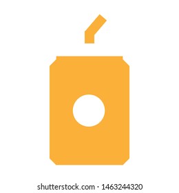 Empty soft drink can icon in white back ground,Editable Stroke