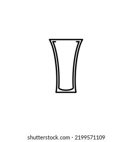 leeres Glas mit Softdrinks Symbol auf weißem Hintergrund. schlicht, Linie, Silhouette und purer Stil. schwarz-weiß. geeignet für Symbol, Zeichen, Symbol oder Logo