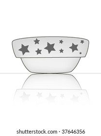 empty soup bowl with decor