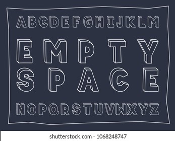 Empty Space Handwritten bold font. Vector alphabet letters. Typeface design. 