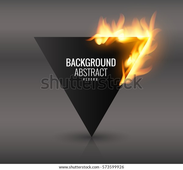 Empty Space Inscription Burning Paper Vector Stock Vector Royalty Free 573599926