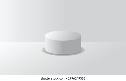 empty space Isolated on white background. 3D round. Mockup. Vector illustration.