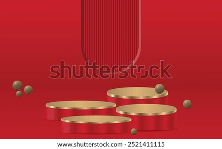empty space podium display for product promotion 3d rendering