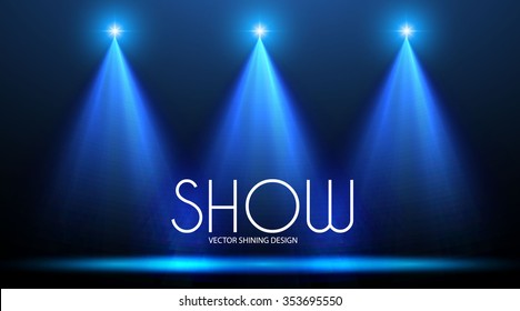 Empty Space with Spotlights. Show Design. Elegant Presentation. Vector illustration