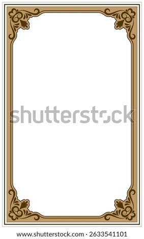 Empty space for text, vintage photo frame, gold vintage decoration