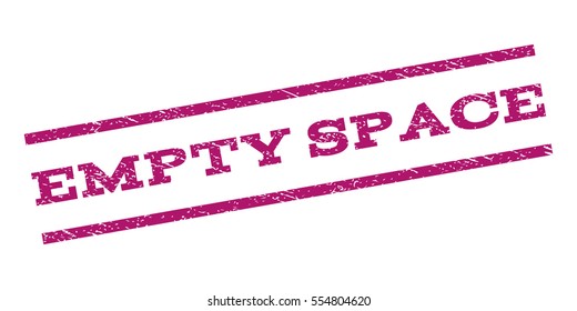 Empty Space watermark stamp. Text tag between parallel lines with grunge design style. Rubber seal stamp with unclean texture. Vector purple color ink imprint on a white background.