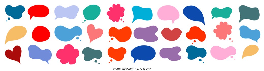 Empty speech bubble big set. Online chat clouds vector isolated on white background. Infographic elements for your design. Stock Vector Illustration	