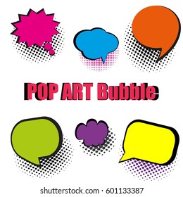Empty speech bubble collection colored cloud pop