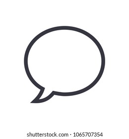 Empty Speech bubble icon. Chat, dialog, message line vector sign, pictogram, illustration. Black Logo for communication application isolated on white background.