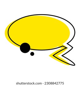 Leere Sprachblase im Stil von Memphis. Moderne gelbe Symbole für Web- und mobile Apps. Vektorgrafik einzeln auf weißem Hintergrund.