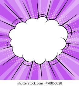 Empty speech bubble pop art style