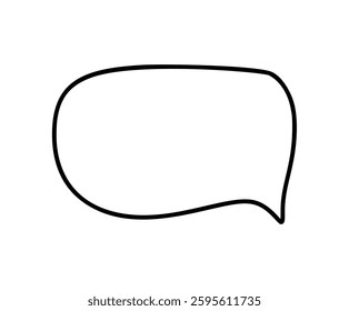 Empty speech bubble provides space for dialogue, questions, or exclamations, perfect for comics, social media, or educational materials