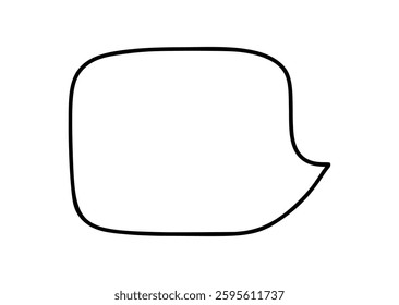 Empty speech bubble provides space for dialogue, questions, or exclamations, perfect for comics, social media, or educational materials