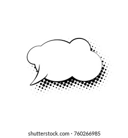 Empty Speech Bubble for a Quote on White Background, Pop Art Retro Style, Vector Illustration