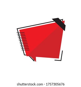 Empty Speech Bubble from ribbon vector background. Flat Design