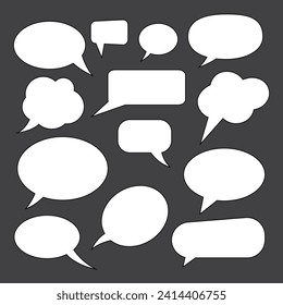 Empty speech bubble set. Ready to apply to your design. Vector illustration.