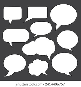 Empty speech bubble set. Ready to apply to your design. Vector illustration.