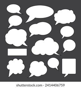 Empty speech bubble set. Ready to apply to your design. Vector illustration.