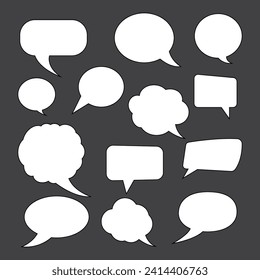 Empty speech bubble set. Ready to apply to your design. Vector illustration.