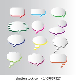 Empty Speech bubble with shadow. For text communication. Vector.