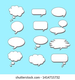 Empty Speech bubble with shadow. For text communication. Vector.