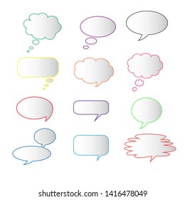 Empty Speech bubble with shadow. For text communication. Vector.