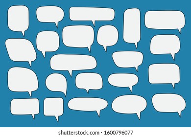 Empty Speech bubble, text balloon hand drawing. For text communication. Vector.