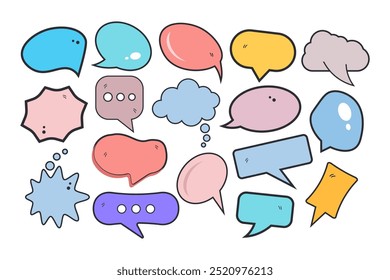 Empty speech bubbles for creative graphic design with text field.