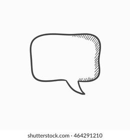 Empty speech square vector sketch icon isolated on background. Hand drawn Empty speech square icon. Empty speech square sketch icon for infographic, website or app.