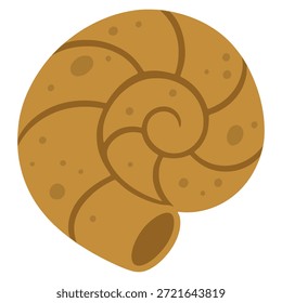concha espiral vazia vida do mar animal cor plana vetor ilustração modelo design
